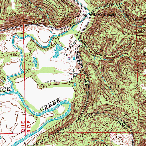 Topographic Map of Home Post Office (historical), IN
