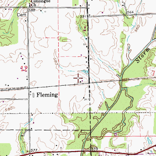 Topographic Map of Conologue, IN