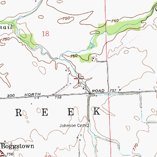 Topographic Map of Fenns Post Office (historical), IN