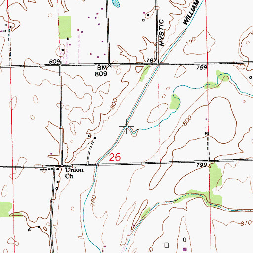 Topographic Map of William Lock Ditch, IN