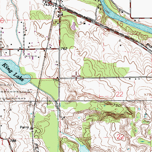Topographic Map of Township of Aubbeenaubbee, IN