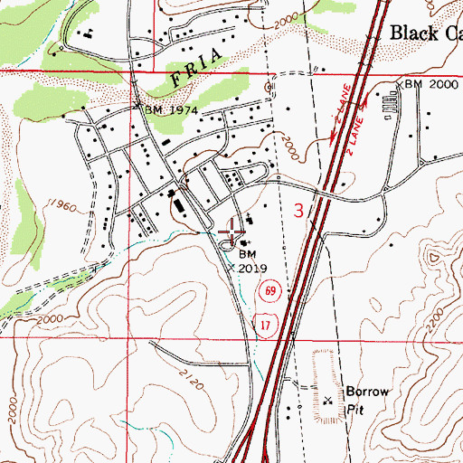 Topographic Map of Black Canyon City Medical Center Heliport, AZ