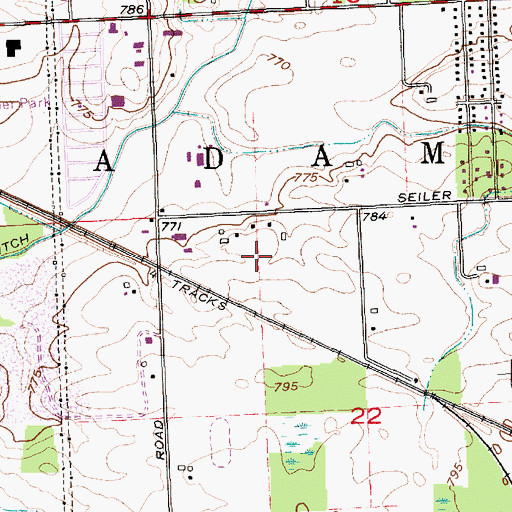 Topographic Map of Township of Adams, IN