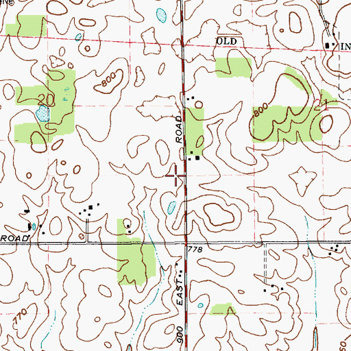 Topographic Map of Township of Adams, IN