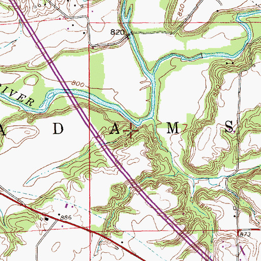 Topographic Map of Township of Adams, IN