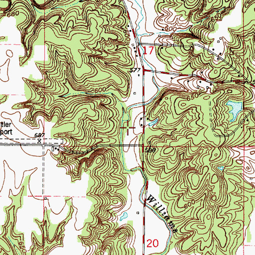 Topographic Map of Township of Adams, IN