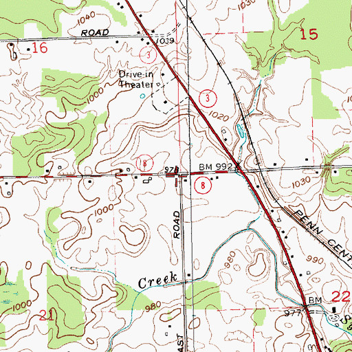 Topographic Map of Township of Allen, IN