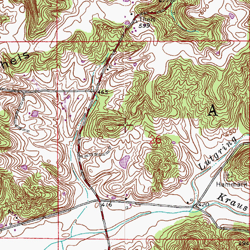 Topographic Map of Township of Anderson, IN