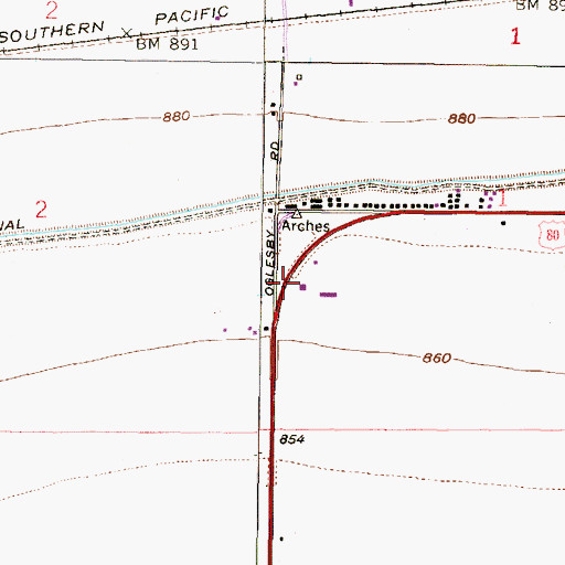 Topographic Map of Farm Ag Airport, AZ