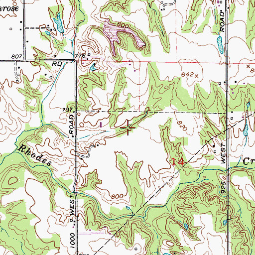 Topographic Map of Township of Ashland, IN
