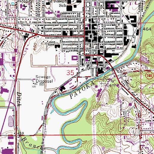 Topographic Map of Township of Bainbridge, IN