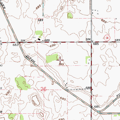 Topographic Map of Township of Barkley, IN