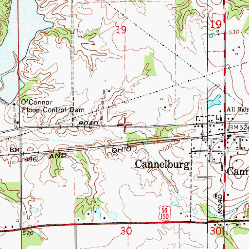 Topographic Map of Township of Barr, IN
