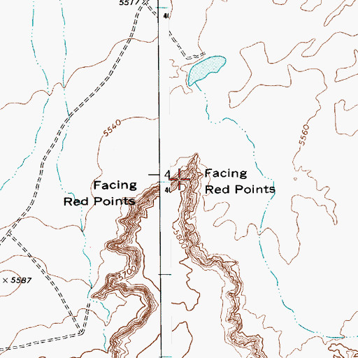 Topographic Map of Facing Red Points, AZ