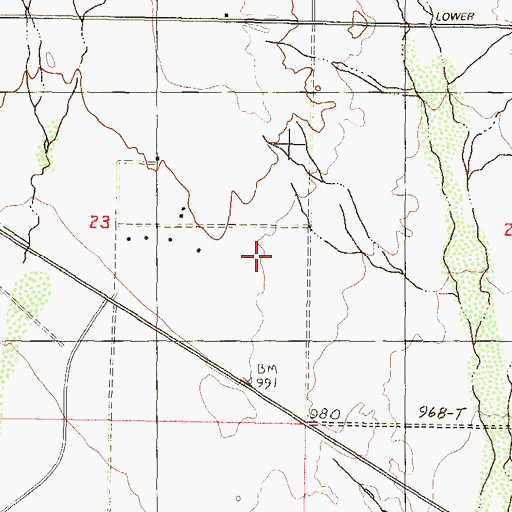 Topographic Map of Watts Airport (historical), AZ
