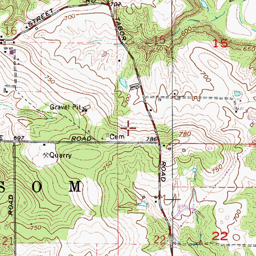 Topographic Map of Township of Bean Blossom, IN