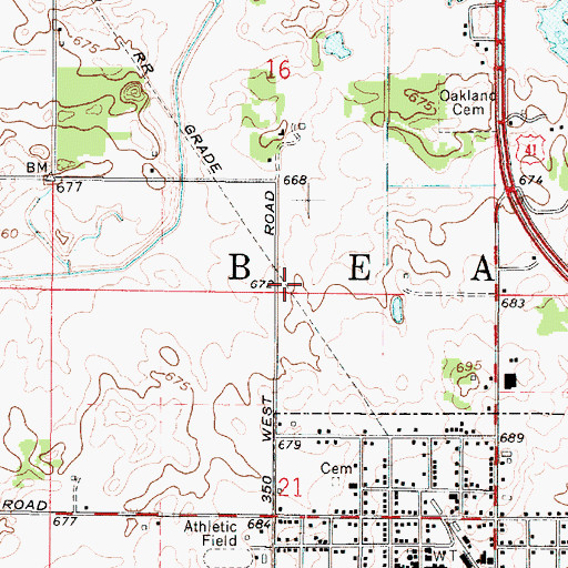 Topographic Map of Township of Beaver, IN
