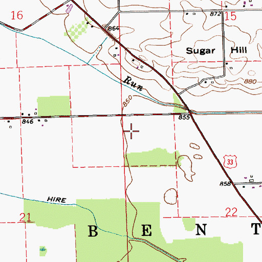 Topographic Map of Township of Benton, IN