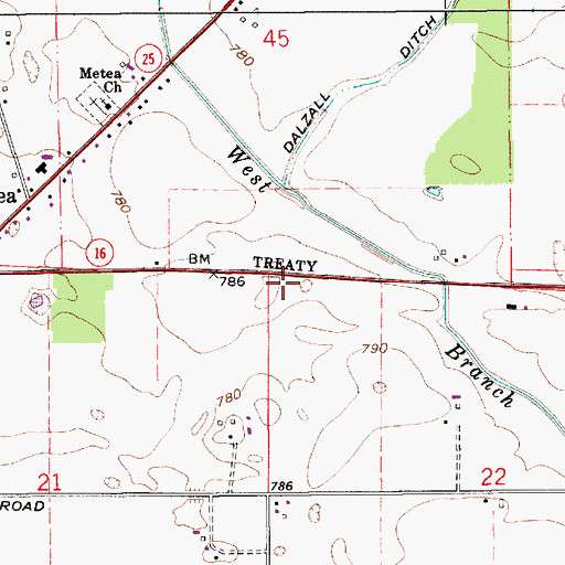 Topographic Map of Township of Bethlehem, IN