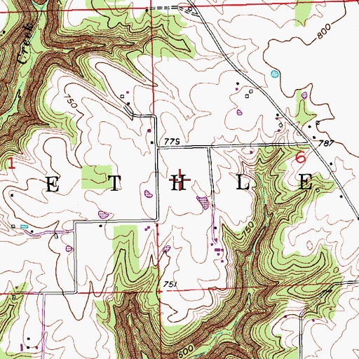 Topographic Map of Township of Bethlehem, IN