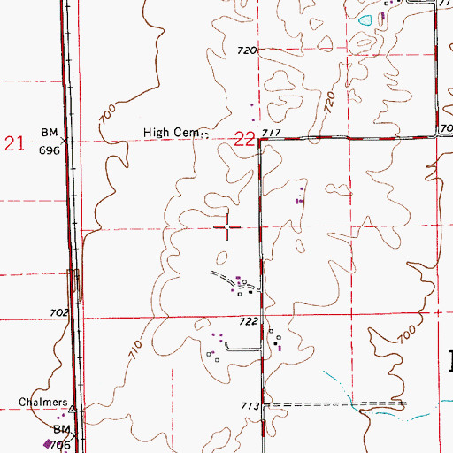 Topographic Map of Township of Big Creek, IN