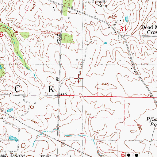Topographic Map of Township of Black, IN