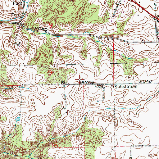 Topographic Map of Township of Blooming Grove, IN