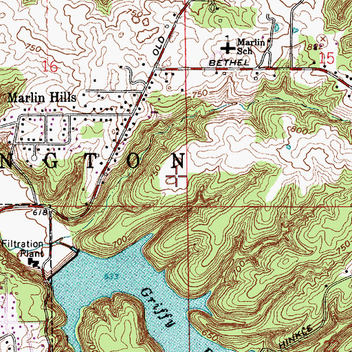 Topographic Map of Township of Bloomington, IN