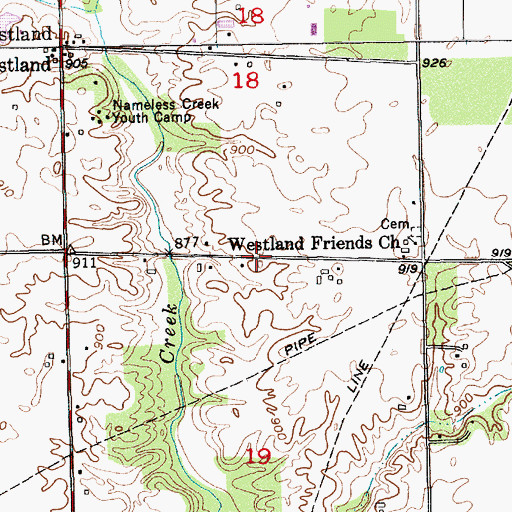 Topographic Map of Township of Blue River, IN