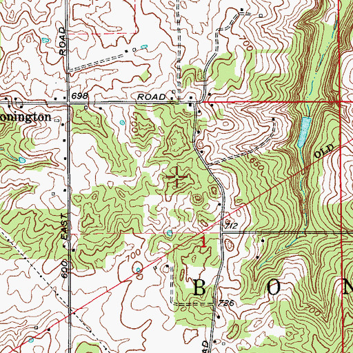 Topographic Map of Township of Bono, IN