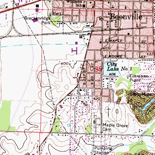 Topographic Map of Township of Boon, IN