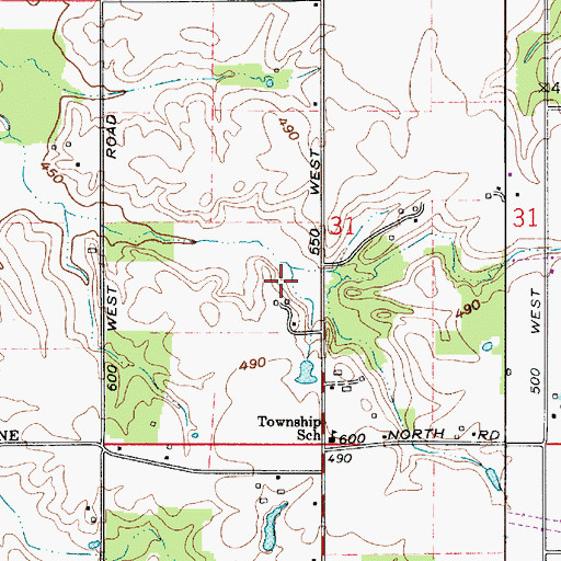 Topographic Map of Township of Boone, IN