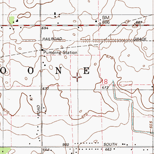 Topographic Map of Township of Boone, IN