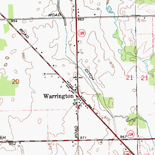 Topographic Map of Township of Brown, IN