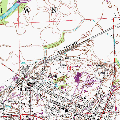 Topographic Map of Township of Brownstown, IN