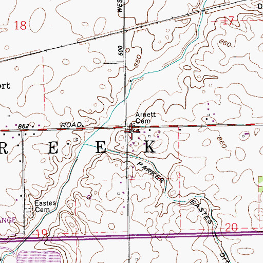 Topographic Map of Township of Buck Creek, IN