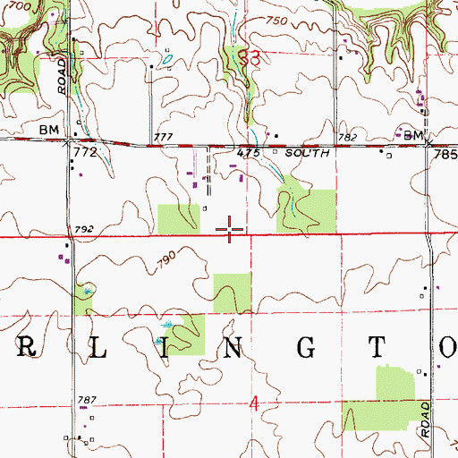 Topographic Map of Township of Burlington, IN