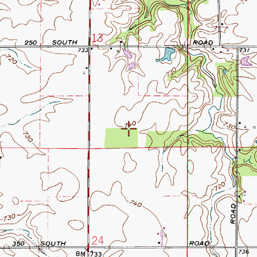 Topographic Map of Township of Cain, IN