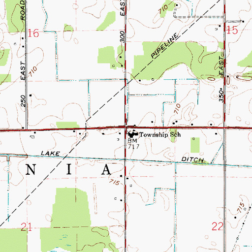 Topographic Map of Township of California, IN