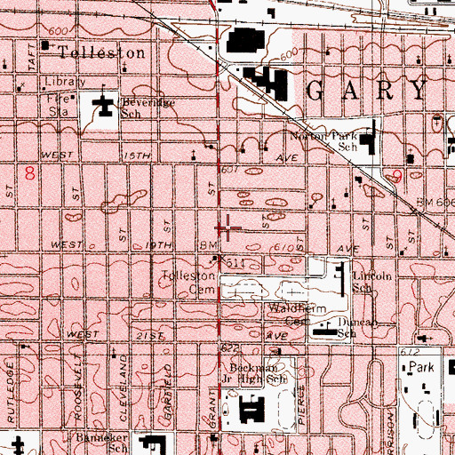 Topographic Map of Township of Calumet, IN