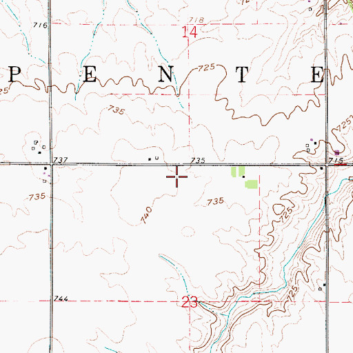 Topographic Map of Township of Carpenter, IN