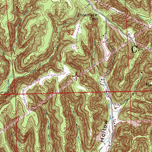 Topographic Map of Township of Carr, IN