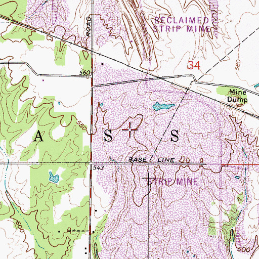 Topographic Map of Township of Cass, IN