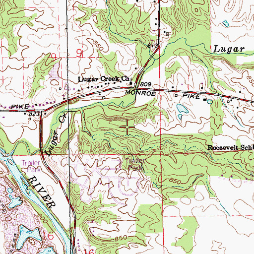 Topographic Map of Township of Center, IN