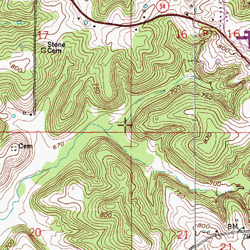 Topographic Map of Township of Center, IN