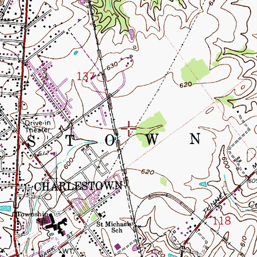 Topographic Map of Township of Charlestown, IN