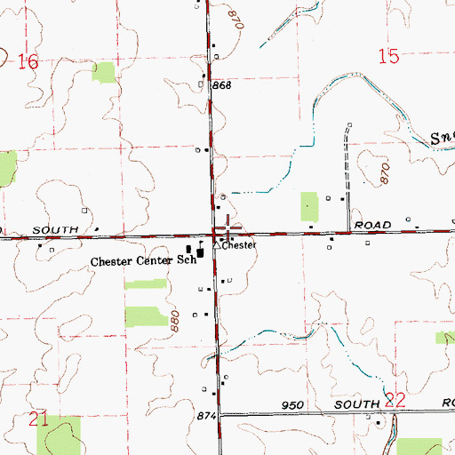 Topographic Map of Township of Chester, IN