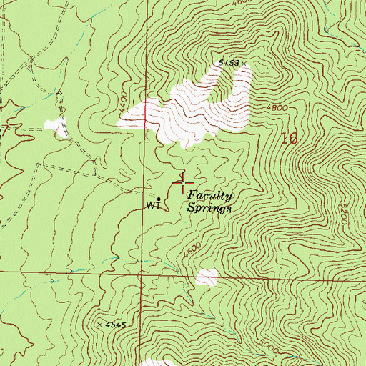Topographic Map of Faculty Springs, AZ