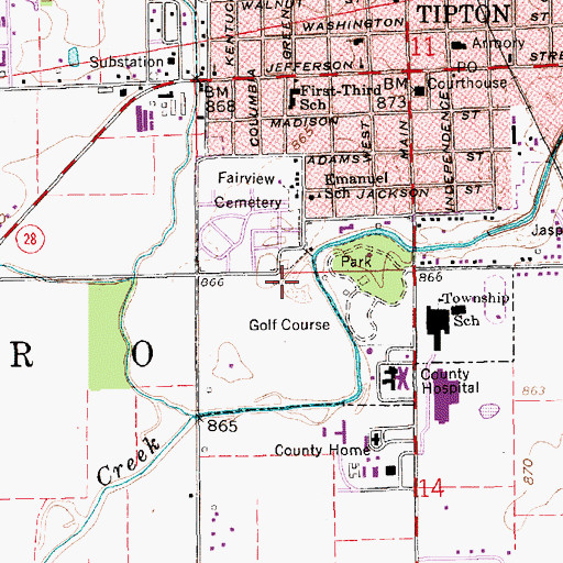Topographic Map of Township of Cicero, IN