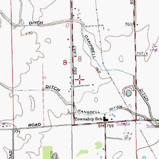 Topographic Map of Township of Clark, IN
